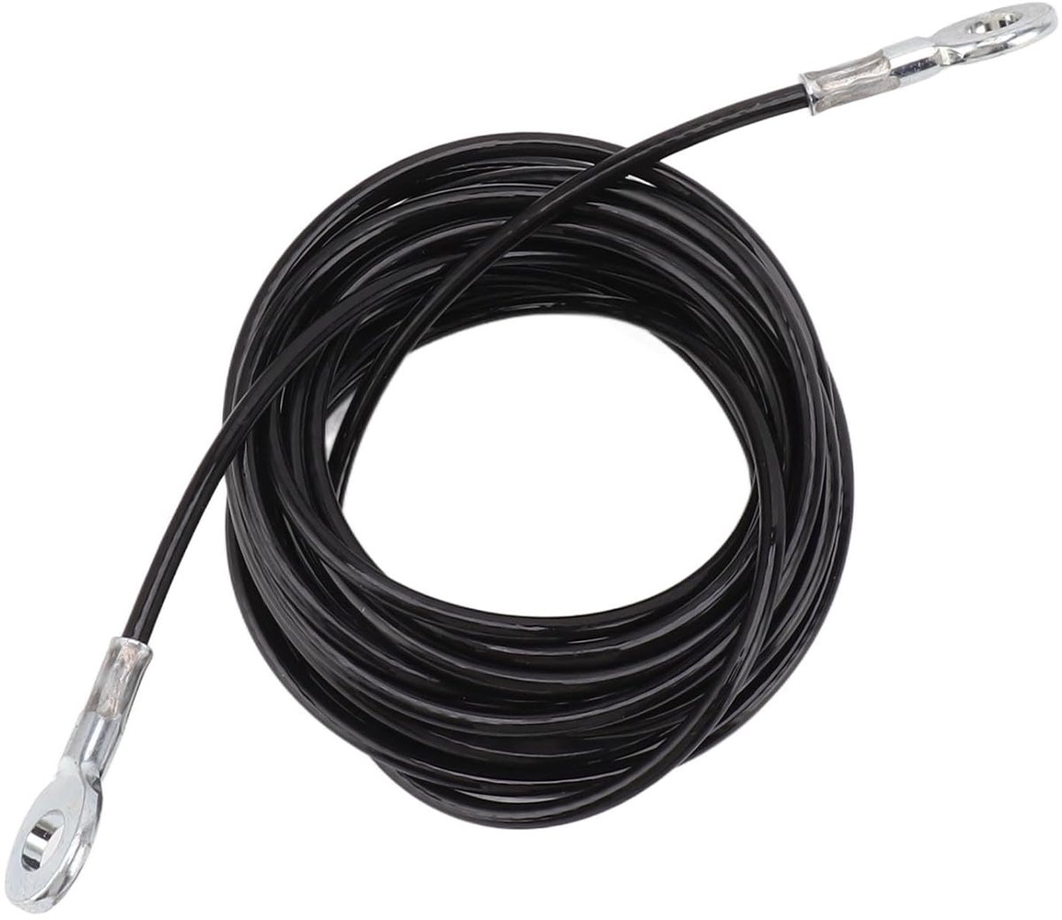 SnelShoppen - Fitness Kabel voor Katrollen, Thuis Fitness Apparatuur, Stalen Draad, 5 Meter, Zwart, Voor Triceps, Biceps, Rug en Schouders Training