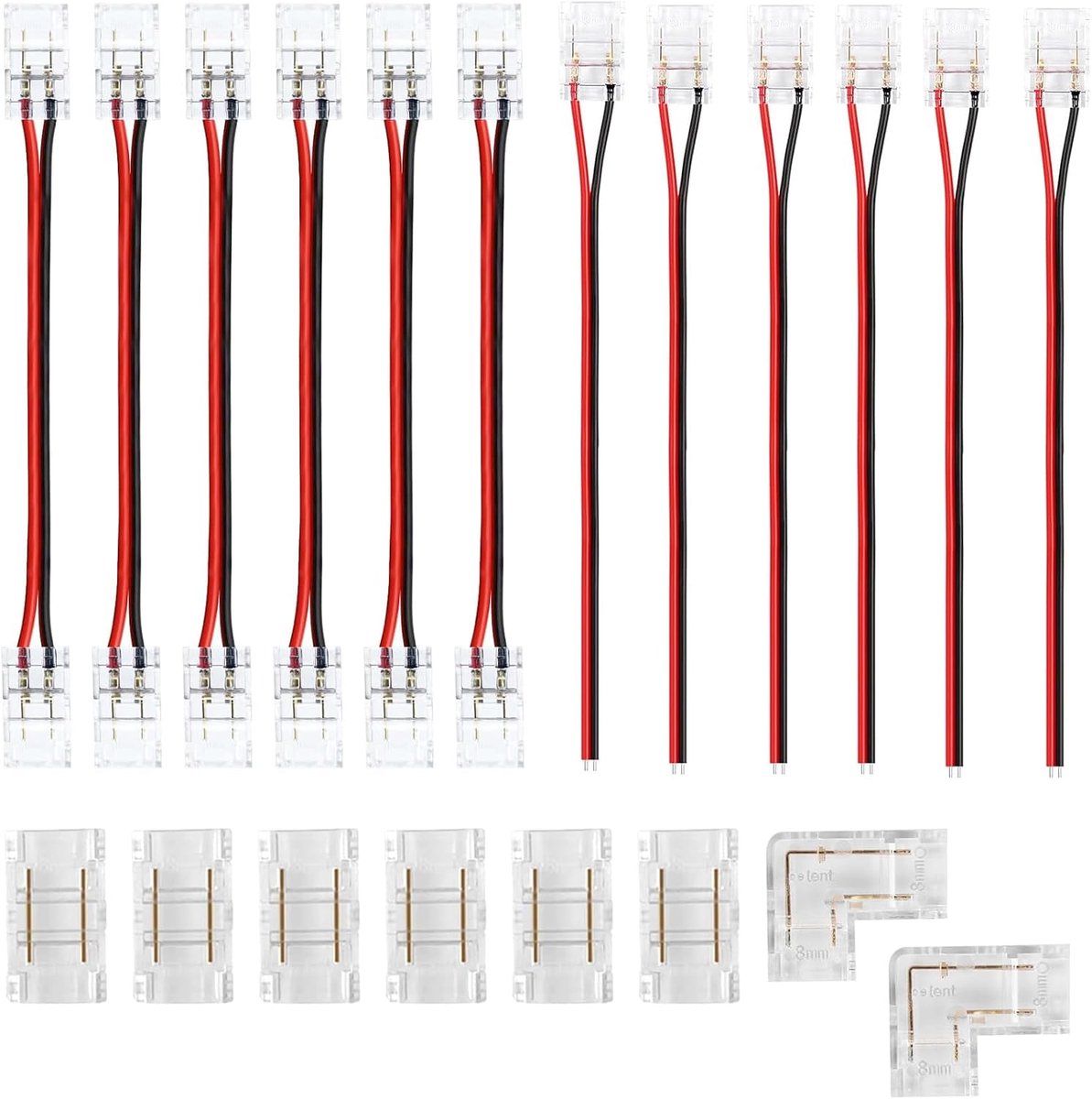 LED connector 8 mm - 2 pins - flexibele en sterke verbinding - eenvoudig zonder solderen - ShopVlot