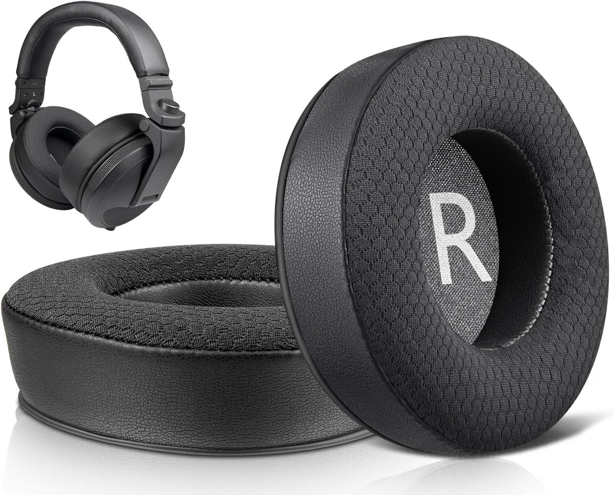SnelShoppen - Vervangende Oorkussens voor Pioneer DJ HDJ-X5/X5 BT, HDJ-X7, HDJ-X10 Hoofdtelefoons, Geluidsisolatie Schuim, Duurzaam en Zweetbestendig,