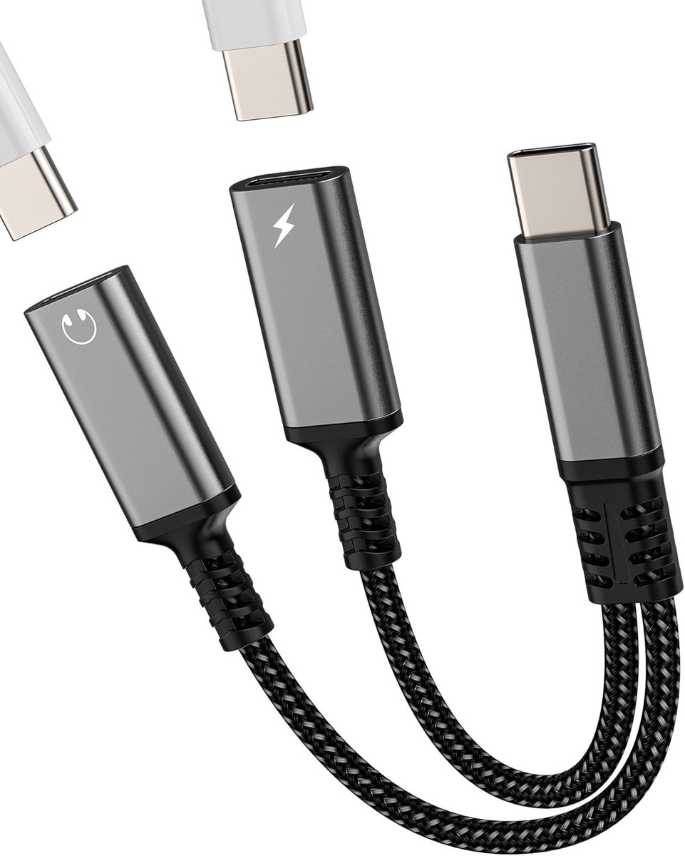 SnelShoppen - Adapter USB C Jack 2 in 1 - Dual Type-C Oortelefoon en Oplaadkabel Connector voor Apple iPhone 16 15 Pro Max en Samsung S24 Hoofdtelefoo