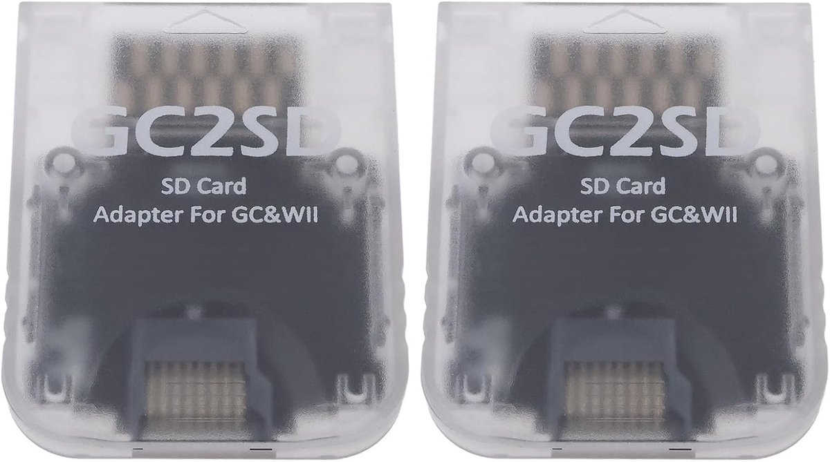 SnelShoppen - 2 Stuks 512GB Geheugenkaart Adapter voor Gamecube en Wii - Micro Kaartlezer - Transparant - Ideaal voor Spelarchieven en Databeheer