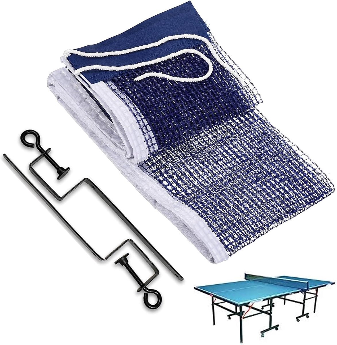 SnelShoppen - Tafeltennisnet, Uitbreidbaar Mobiel Tafeltennisnet, Draagbaar Tafeltennisnet voor Elke Tafel, Nylon Tafeltennisnet voor Binnen en Buiten