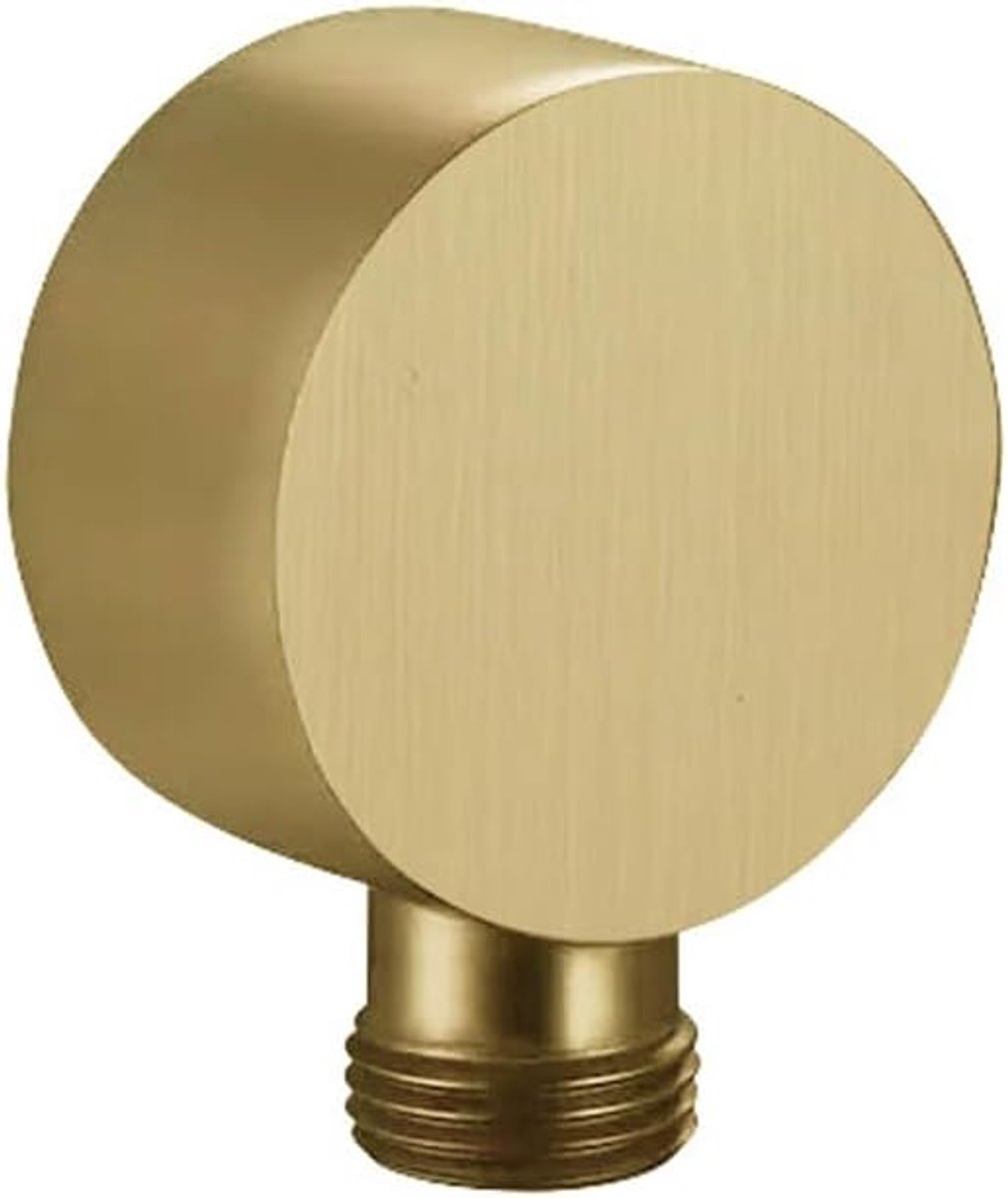 SnelShoppen - Ronde Wand Aansluitbocht, Handdouche Slangverbinder, Union Douche Uitgangsbocht, G 1/2", Goud, Duurzaam Koper, Corrosiebestendig, Voor B