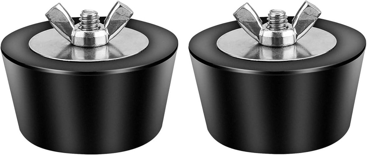 SnelShoppen - 2 Stuks Winterstoppers voor Zwembad, 51mm Rubber Stoppen met RVS Vleugelmoer, Voorkom Bevroren Afvoerleidingen in de Winter