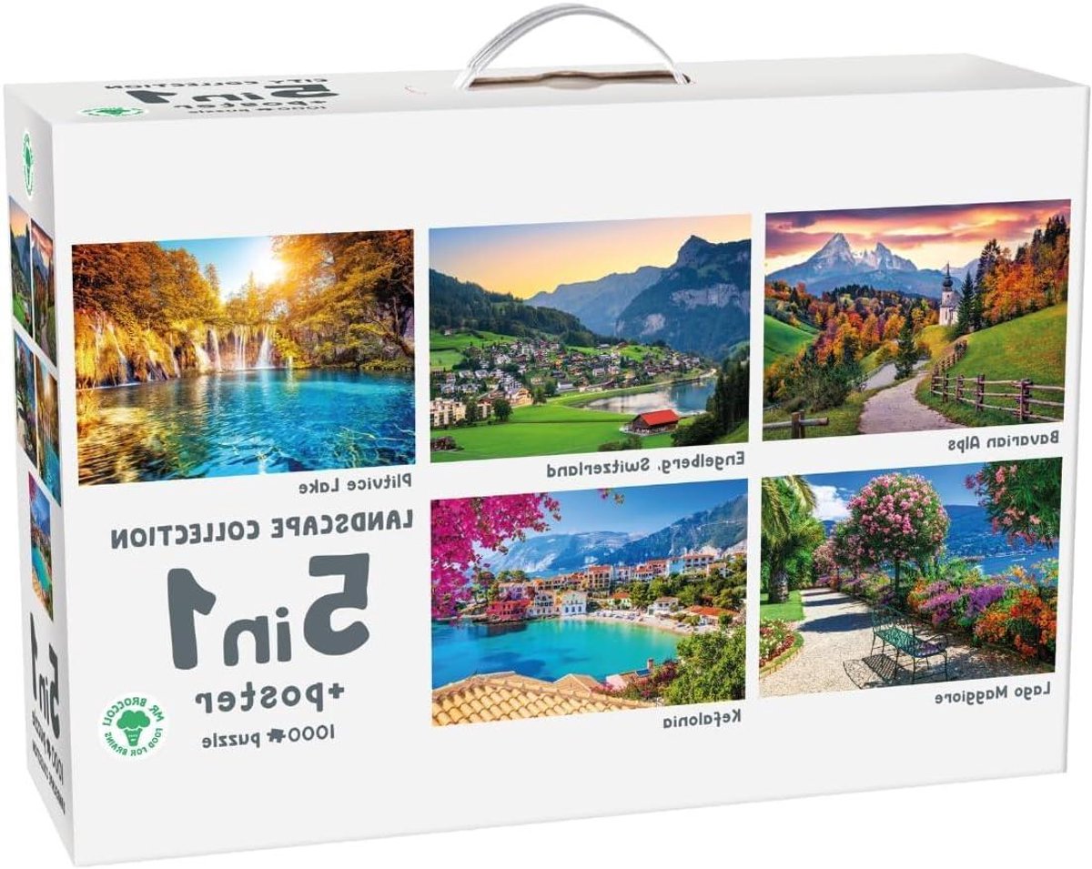 Landschap Puzzelset - Puzzel Collectie - Ontspanning Thuis - 5-in-1 Set - 5x 1000 Stukjes - Niet Gespecificeerd