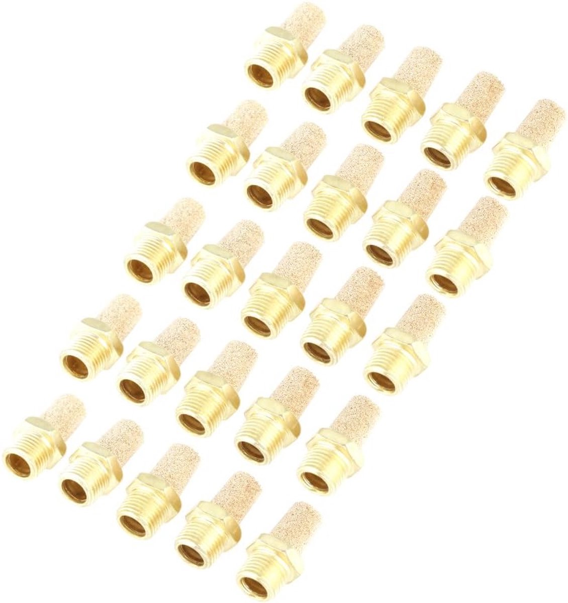 SnelShoppen - 25Pcs/Set Pneumatische Solenoïde Ventiel Geluidsfilter G1/8 Draad, Duurzaam Koper en IJzer, Luchtuitlaat, Geluiddemper voor Pneumatische