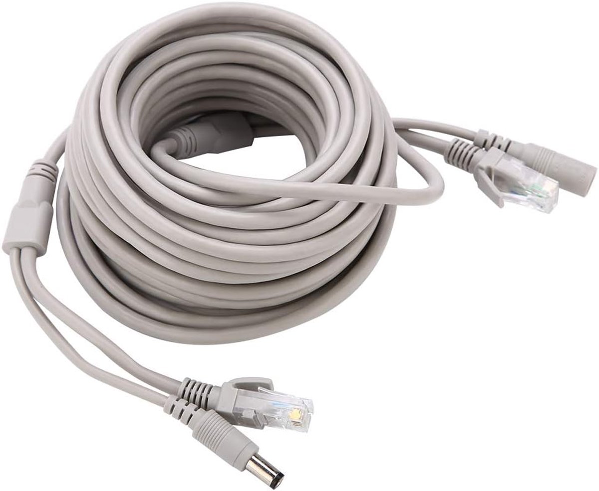 SnelShoppen - RJ45 Cat 5 Netwerk Ethernet Patch Kabel 5M/10M/15M/20M voor IP Camera's en NVR Systemen, 10Mbps / 100Mbps, Power Extension Kabel