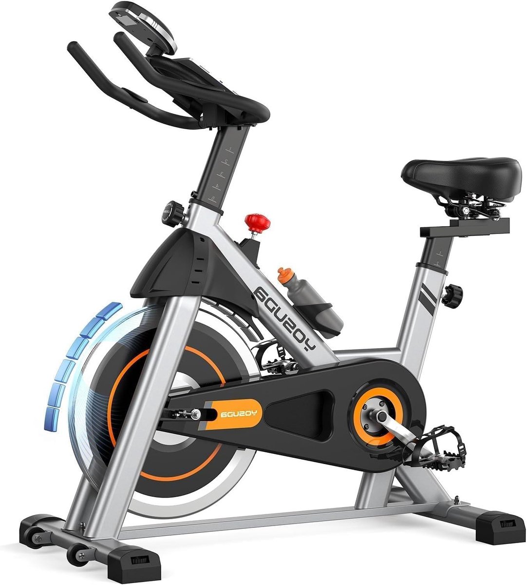 Magnetische Hometrainer - Indoor Fiets - Thuis Trainen - Stille Aandrijving - Tot 136kg - Zilver