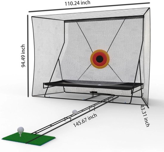 Golftrainingsnet 370x280x240cm voor binnen/buiten — afbeelding 3