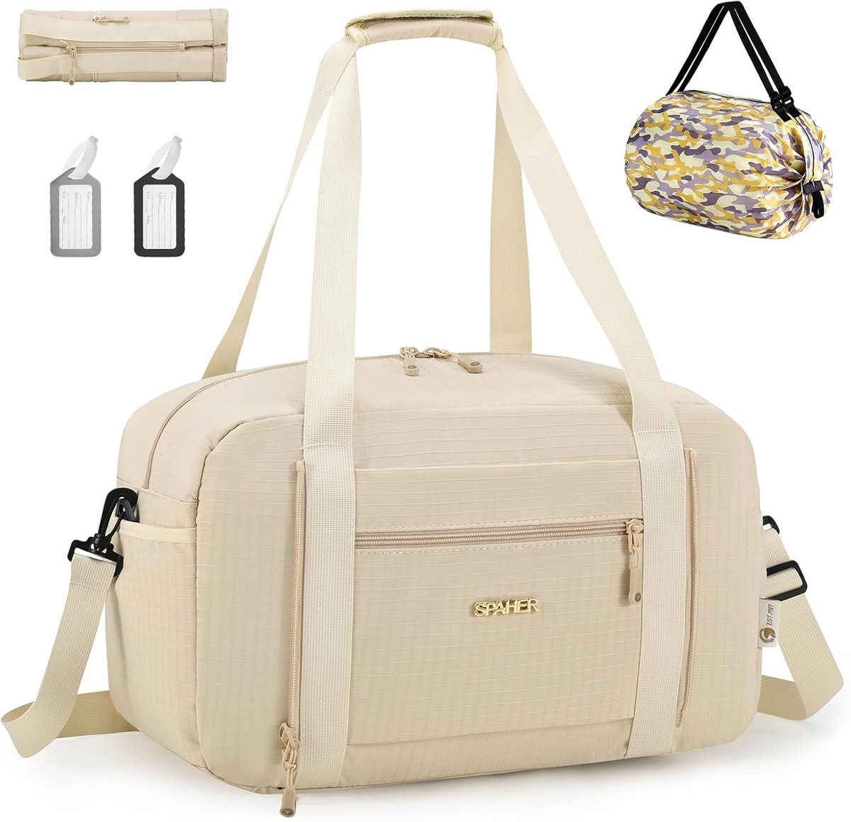 Vouwbare Reistas voor Ryanair 40x20x25 - Lichtgewicht Handbagage, Waterdichte Weekendtas, Sporttas en Duffle Bag voor Mannen en Vrouwen met Extra Opbergtas