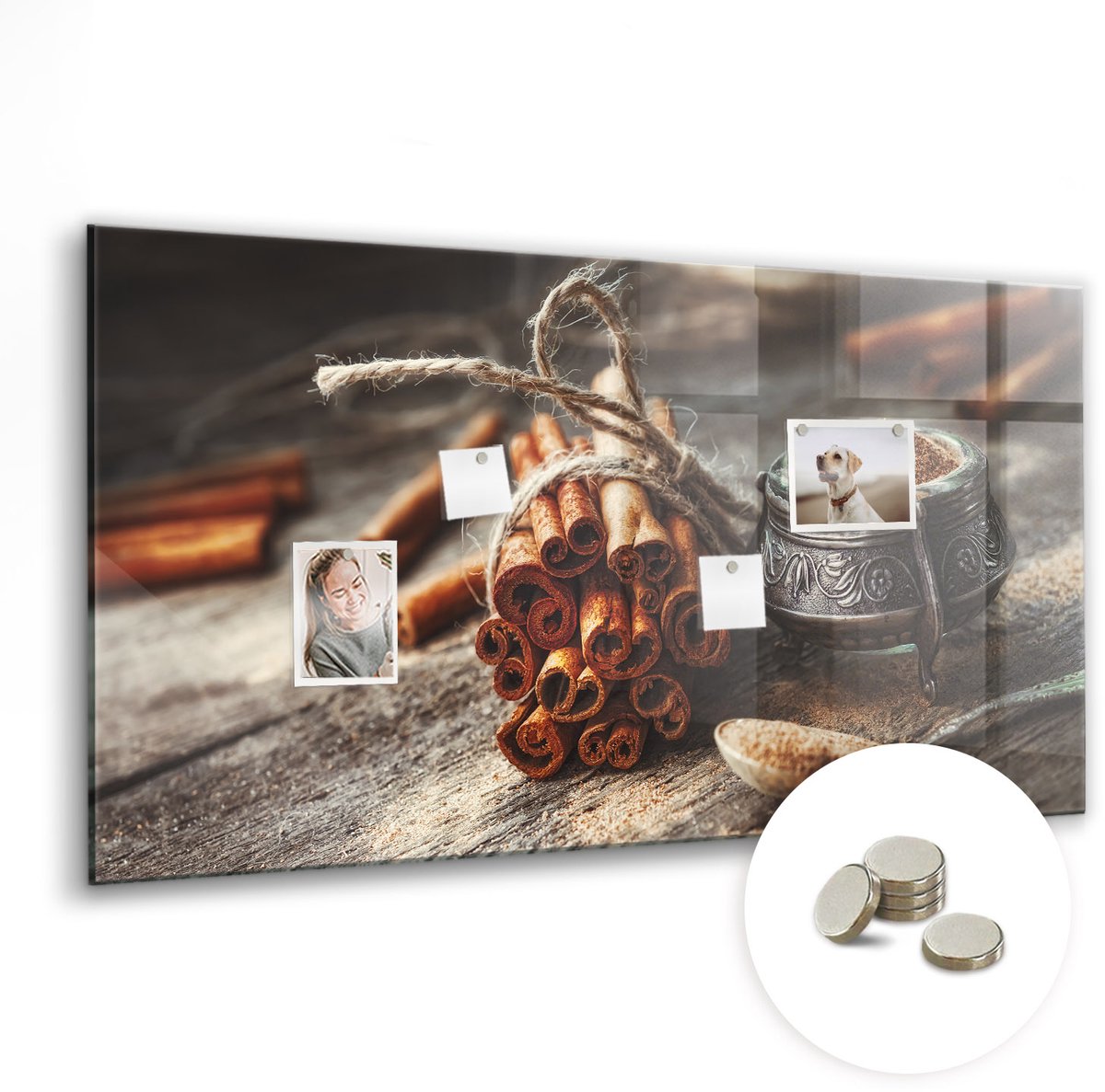 Coloray Glazen Magneetbord - Magnetisch Bord Een wereld van chaos - 120x60 cm - Bruin Magneetbord - Magnetic Board - Glazen Magneetbord