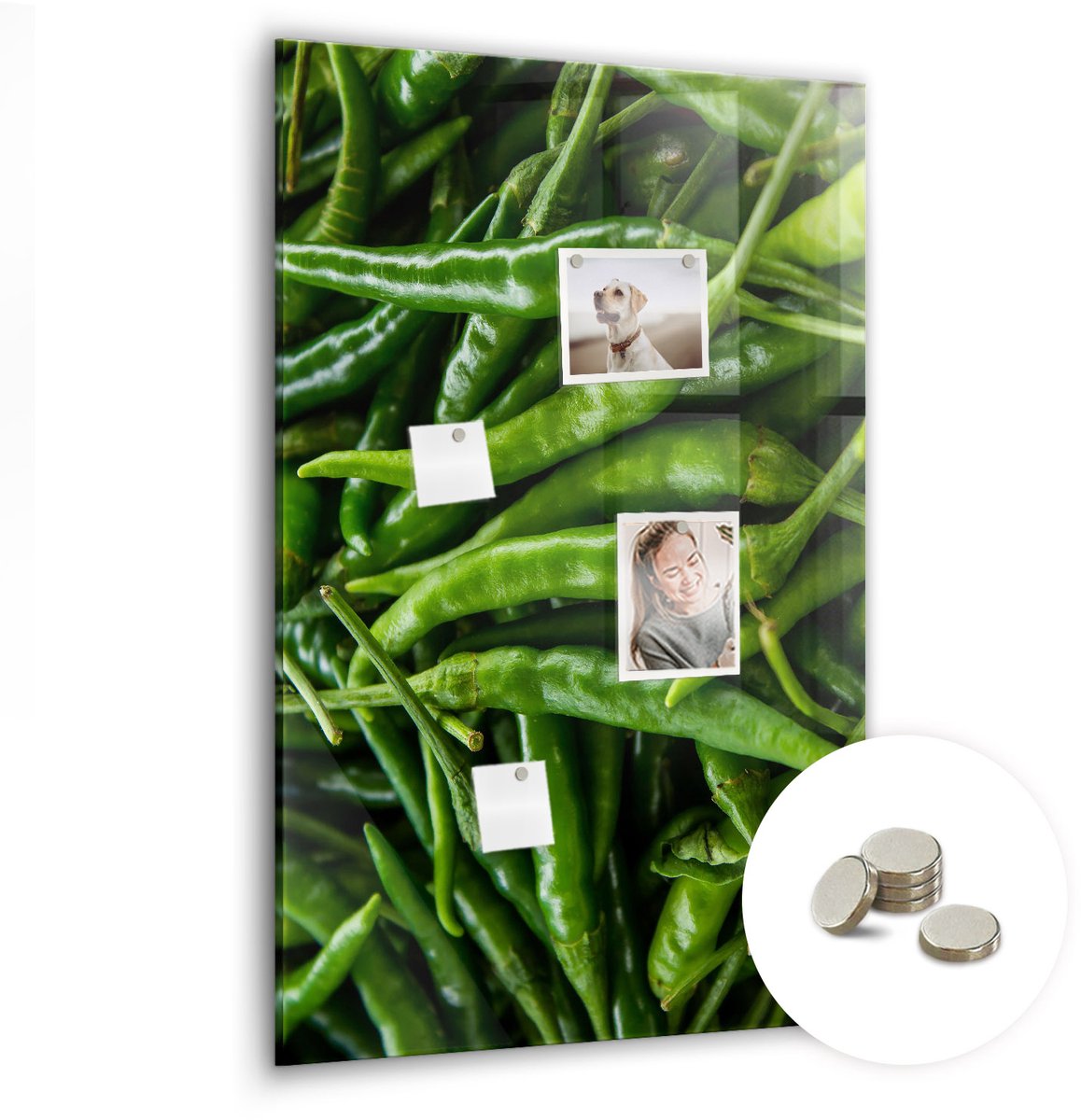 Coloray Glazen Magneetbord - Magnetisch Bord Specerijensamenstelling - 60x90 cm - Groente Magneetbord - Magnetic Board - Keuken Decoratie