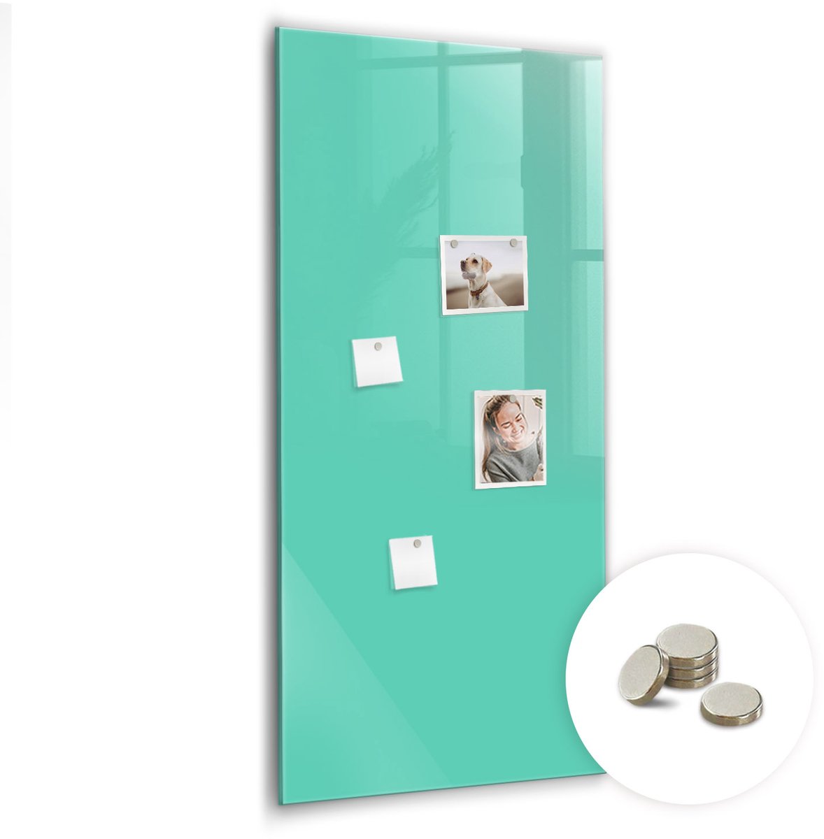 Coloray Glazen Magneetbord - Magnetisch Bord - 60x120 cm - Turkoois Magneetbord - Magnetic Board - Woonkamer Decoratie