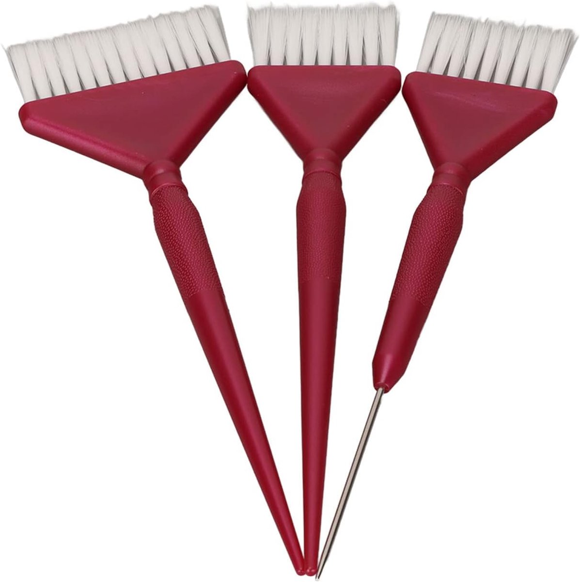 SnelShoppen - Haarverf Kwast Set, 3-delige Haarverf Kwasten voor Salon, Kleuren Kwast voor Haarverf, Haarverf Applicator, Scheren Kwast, Verf Tools vo