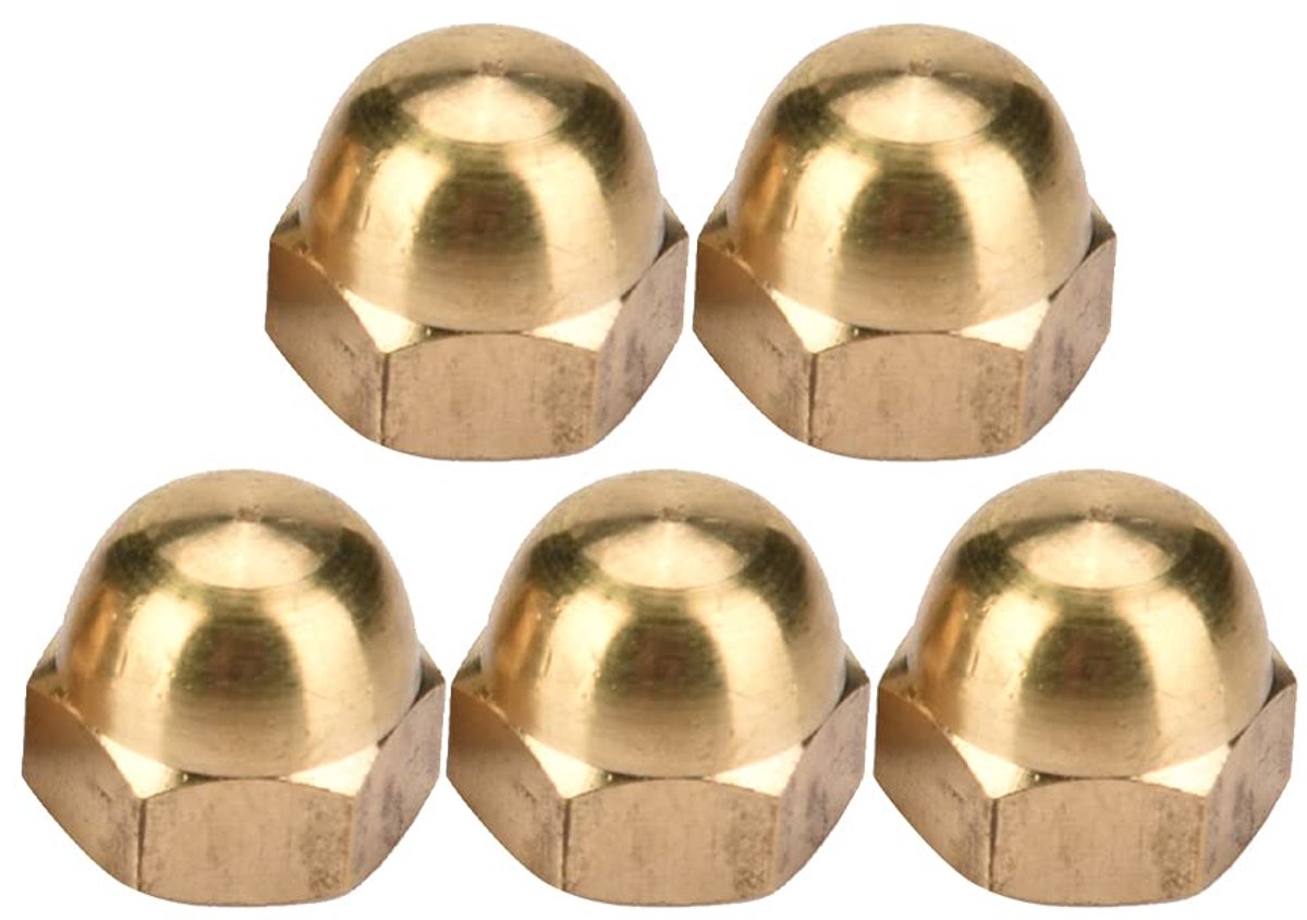 SnelShoppen - M3 Messing Acorn Moer Set - 10 Stuks Hoofdmoeren - Duurzame en Sterke Bevestigingsmiddelen voor Voertuigen, Meubels en Machines