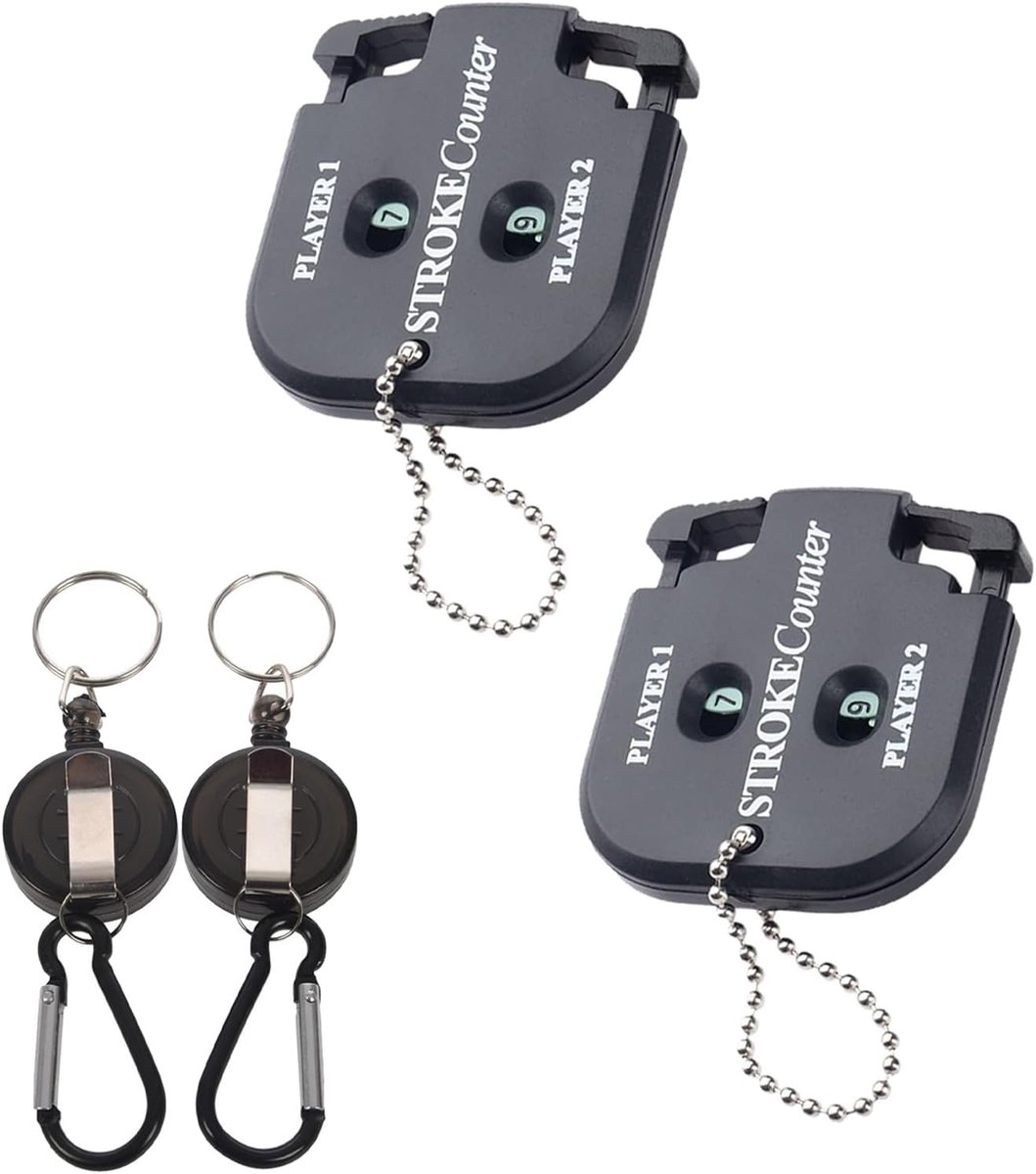SnelShoppen - Golf Score Counter, Digitale Stroke Teller voor Golf, Wave Score Indicator, 2 Stuks met Retractable Keychains voor Toernooien en Thuis