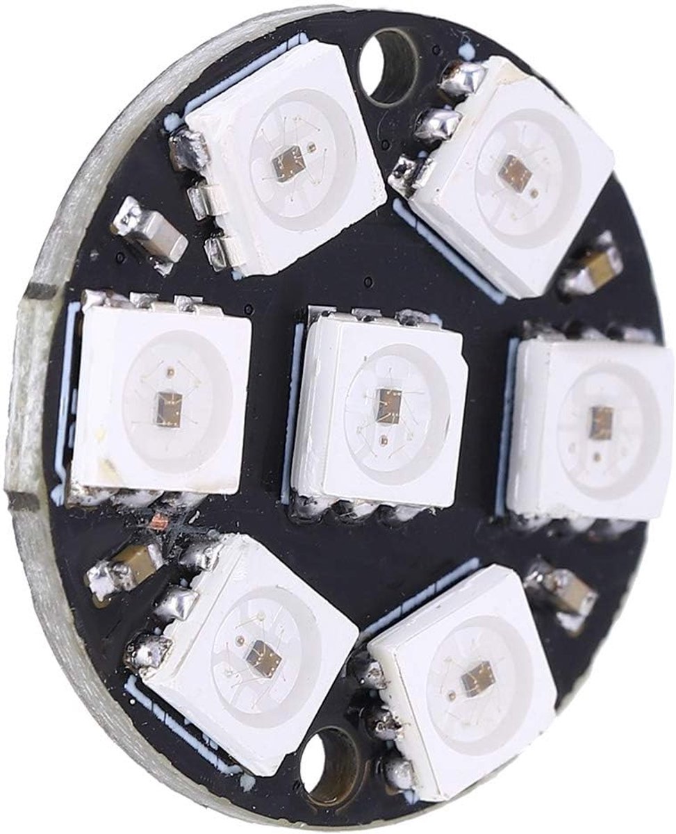 SnelShoppen - 10 Stuks LED Driver, Ronde Ingebouwde Kleurrijke LED Licht Ws2812 Ws2812b Ring Ontwikkelbord 7-Bit RGB LED Cjmcu 7-Bit Ws2812 5050 RGB v