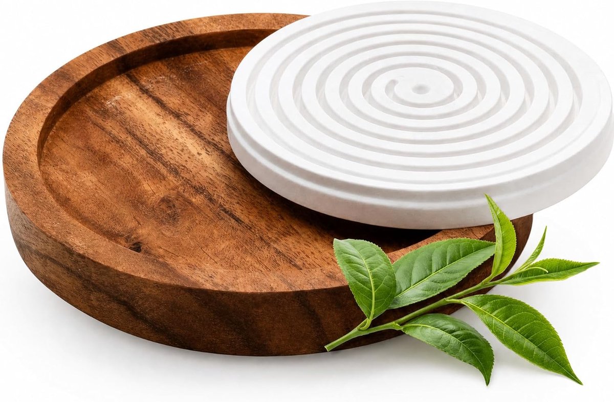 Thijox - Handgemaakte enorme geursteen voor etherische oliën met klein houten bord, geurverspreider voor aromatherapie, geuroliën, parfum, ideaal voor