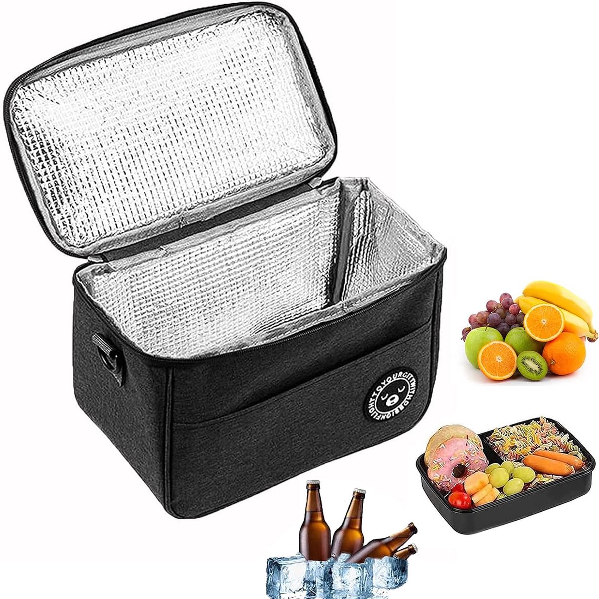SnelShoppen - Opvouwbare Koeltas 5.7 Liter, Mini Koeltas voor Lunch, Reizen, Picknick, Kantoor, BBQ, Hoogwaardige Aluminium Folie, Slijtvaste Oxford S