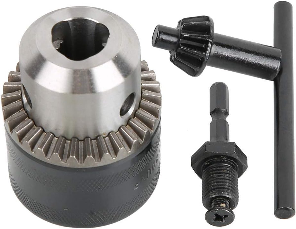 SnelShoppen - 3.0-16mm 1/2-20Unf Boormandrin 16mm Chuck Adapter Kit Type Sleutelloos Boorkop met Hex Hoofd Adapter voor Precisie Gereedschap