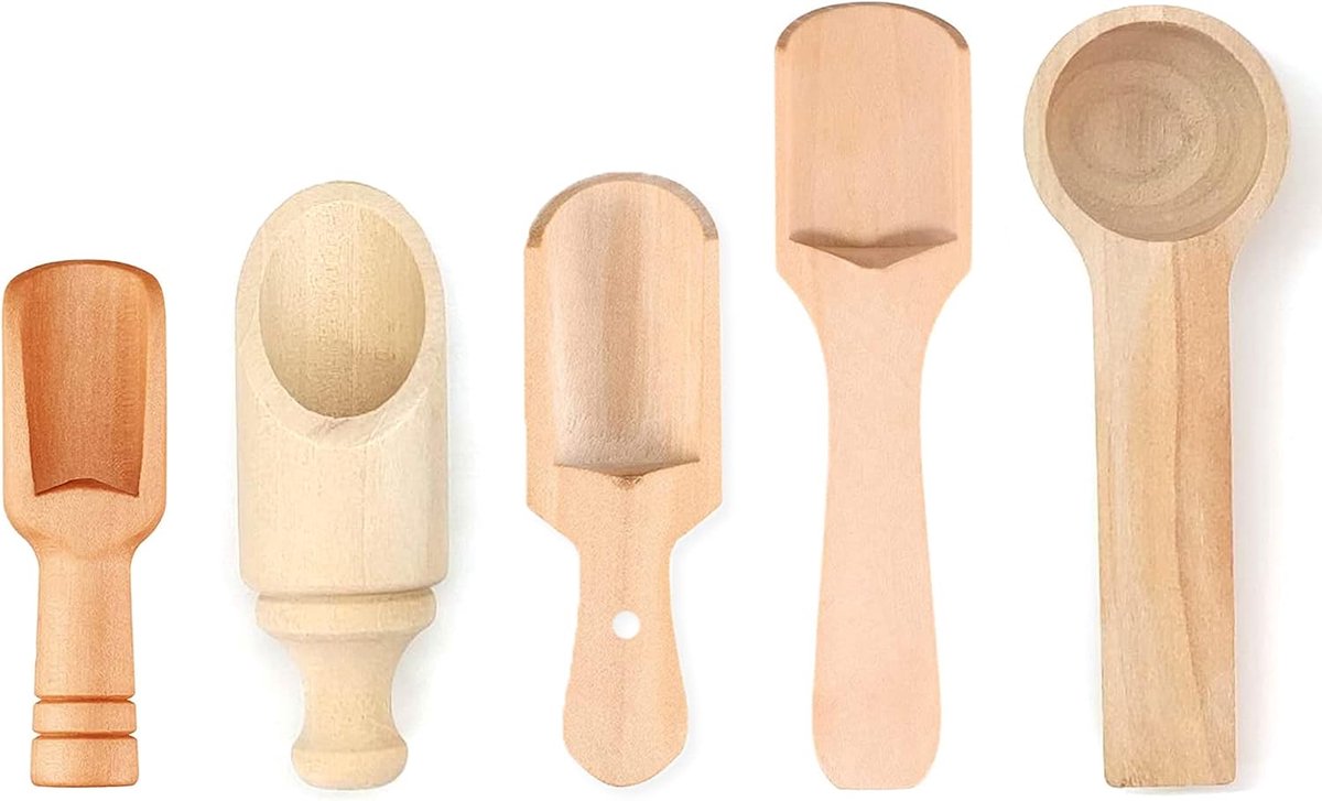 5Pcs Wooden Spoon Small Mini Shovel Bath Salt Spoon Mini Wooden Spoon Small Wooden Kitchen Shovel Teaspoon Wooden - ShopVlot