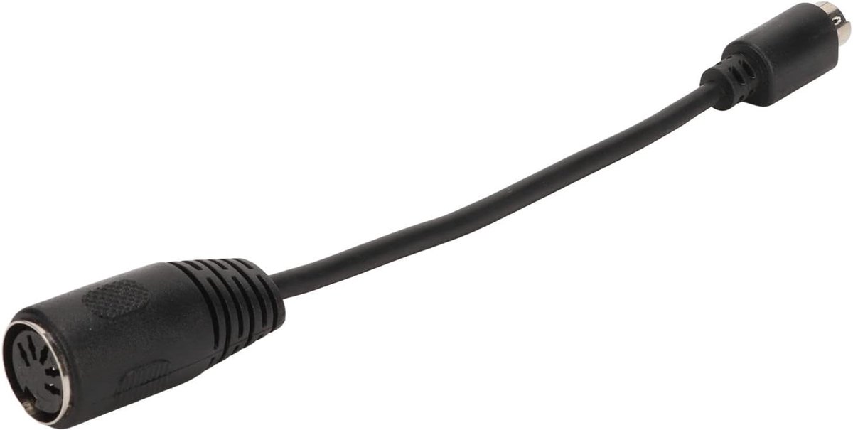 SnelShoppen - PS2 Male naar Female Extensie Kabel, DIN 5 Pin naar MIDI 6 Pin Adapter voor Computer PC Toetsenbord/Muis, Plug and Play, 15 cm, Zwart