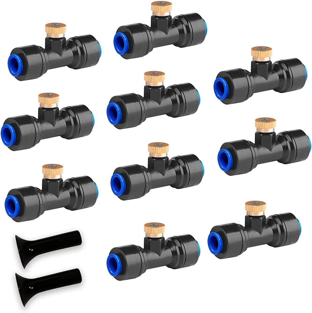 Verchroomde Spuitmonden, Set van 10 | Vervangingen voor Vernevelaar, Tuin, Serre, Slang 1/4 Inch