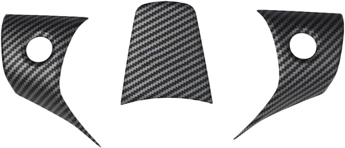 SnelShoppen - Stuurwiel Cover Trim Interieur Accessoires Decoratie Set Stuurwiel Trim Bescherming 3 Delige Set, Compatibel met Te*s/la 2017-2022 Model
