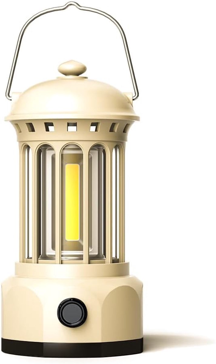 SnelShoppen - Campinglamp LED, Elektrische Lantaarn, Buiten Retro Verlichting, Hanglamp Tent Sfeerverlichting met Dimbare Warm Witte Lichtkleur - 3 AA