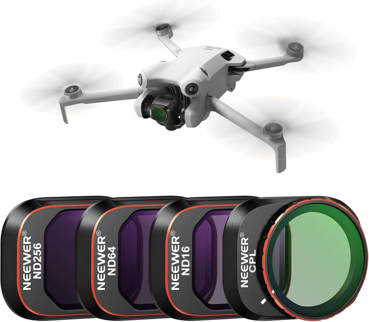 SnelShoppen - ND & CPL Filter Set voor DJI Mini 4 Pro, 4 Stuks ND16 ND64 ND256 CPL Polarisator en Neutraal Dichtheid Filters, Multi-Coated HD Optisch