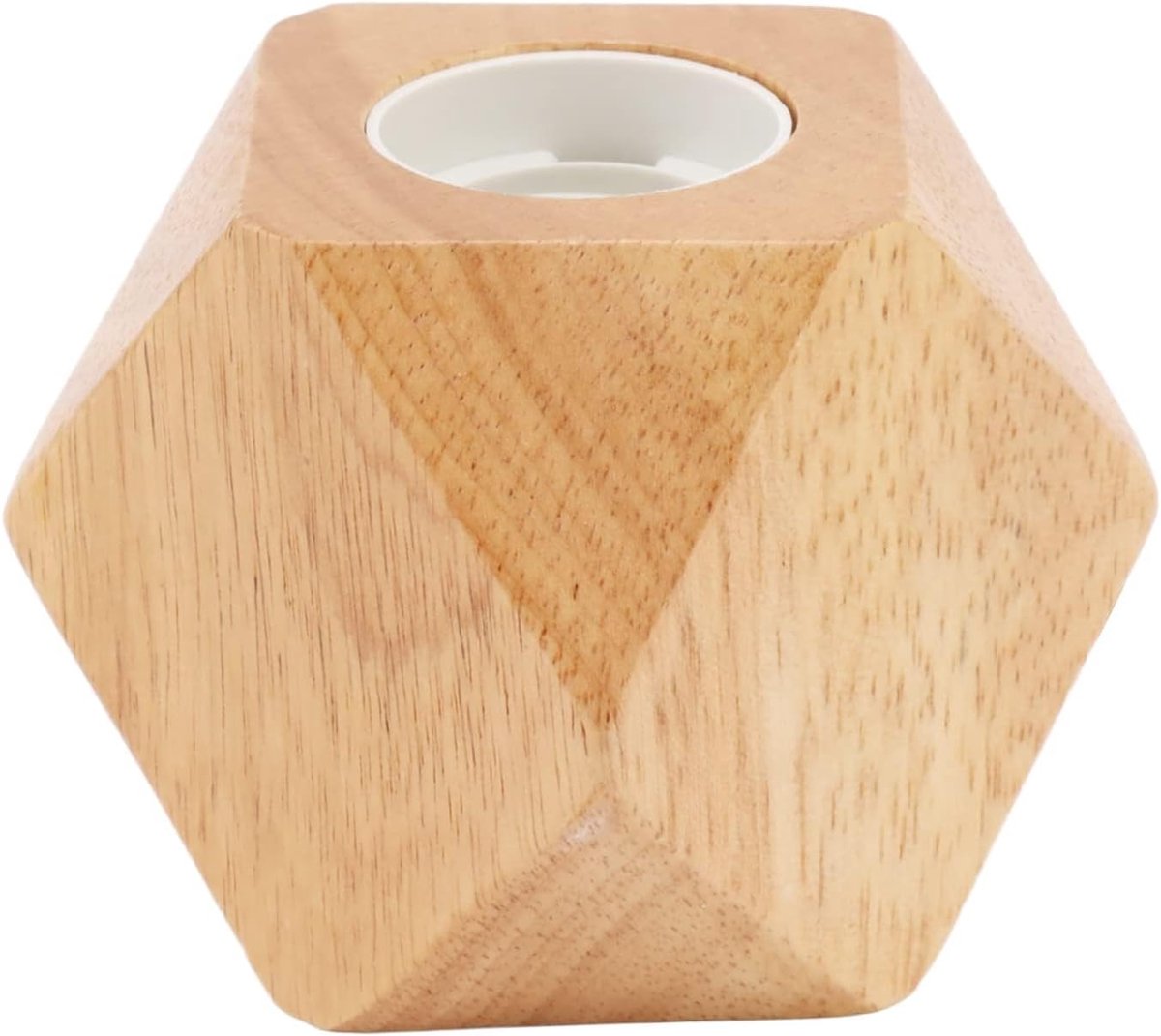SnelShoppen - Lampvoet met E27 Fitting, Aanpasbare Lamphelderheid 200W, Hoogwaardige Houten Diamant Lampvoet voor Slaapkamer en Bar (EU Stekker 220V)