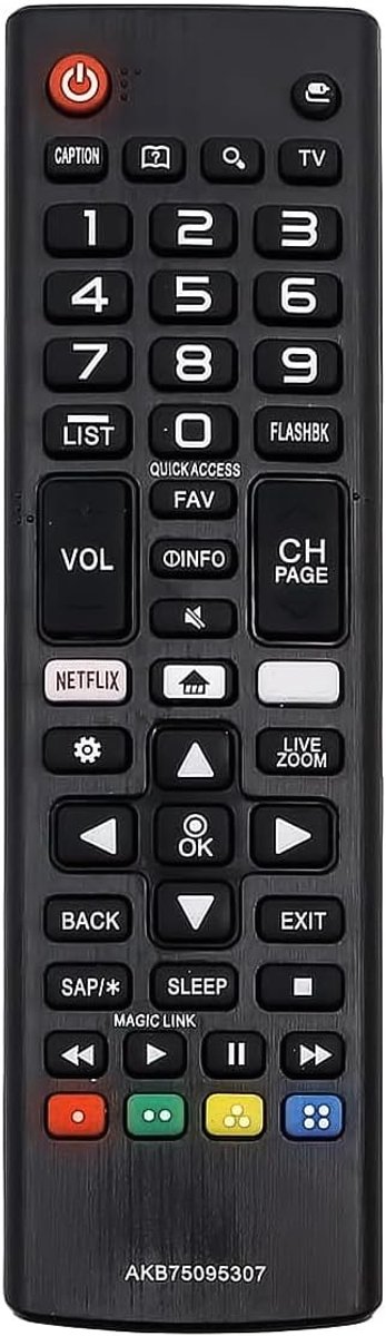 SnelShoppen - Universele afstandsbediening voor LG Smart TV - Compatibel met alle modellen - 2K 4K UHD - Vervangingsafstandsbediening met NETOLIX en A