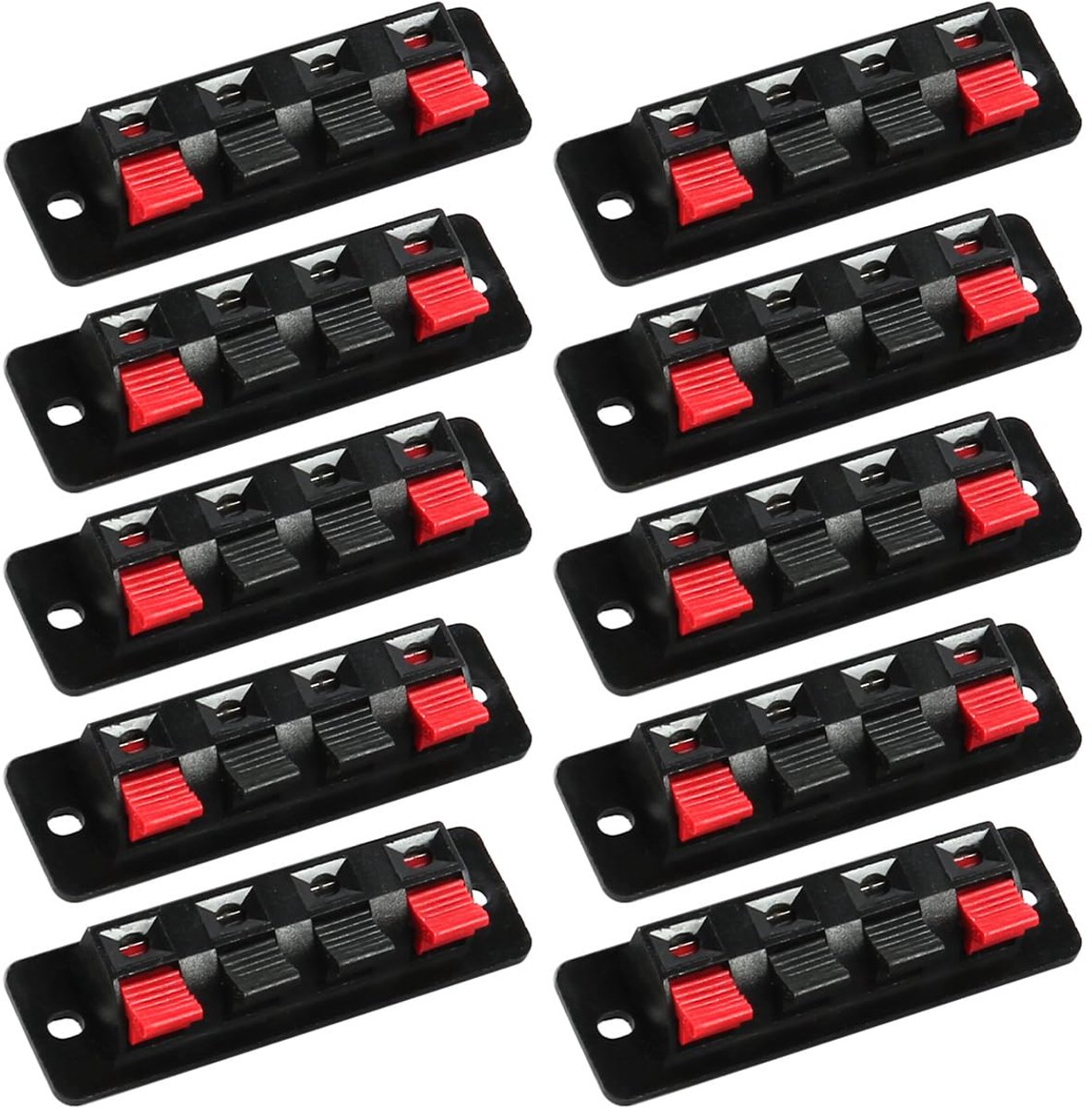 Tiardey 10 stks Hoge Stroom 8A Capaciteit, 4 Way Stereo Speaker Terminal Connectors Terminal Strip Blok Lente Clips - ShopVlot
