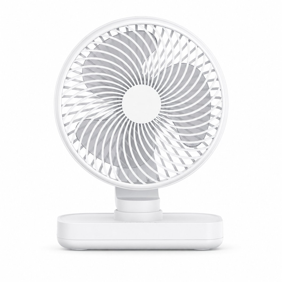 Tafelventilator Oplaadbaar – Stille Ventilator – 4 Snelheden – 90° Oscillatie – 4000 mAh - Wit