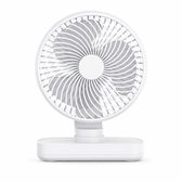 Tafelventilator Oplaadbaar – Stille Ventilator – 4 Snelheden – 90° Oscillatie – 4000 mAh - Wit
