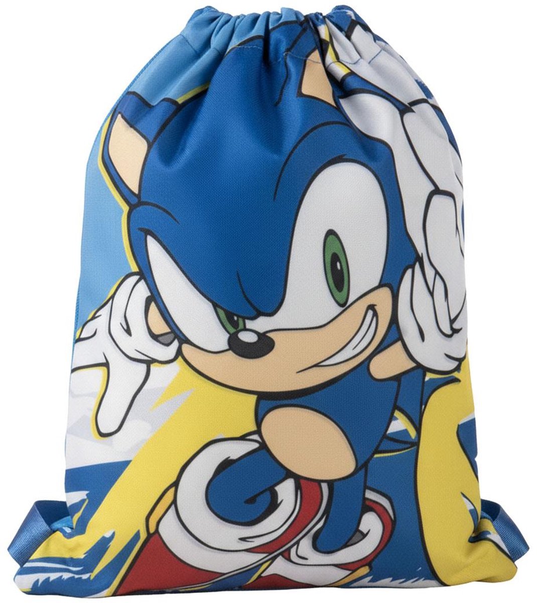 Sonic the Hedgehog Snackietas PEUTER - Hoogte 33cm – Gymtas – Blauw