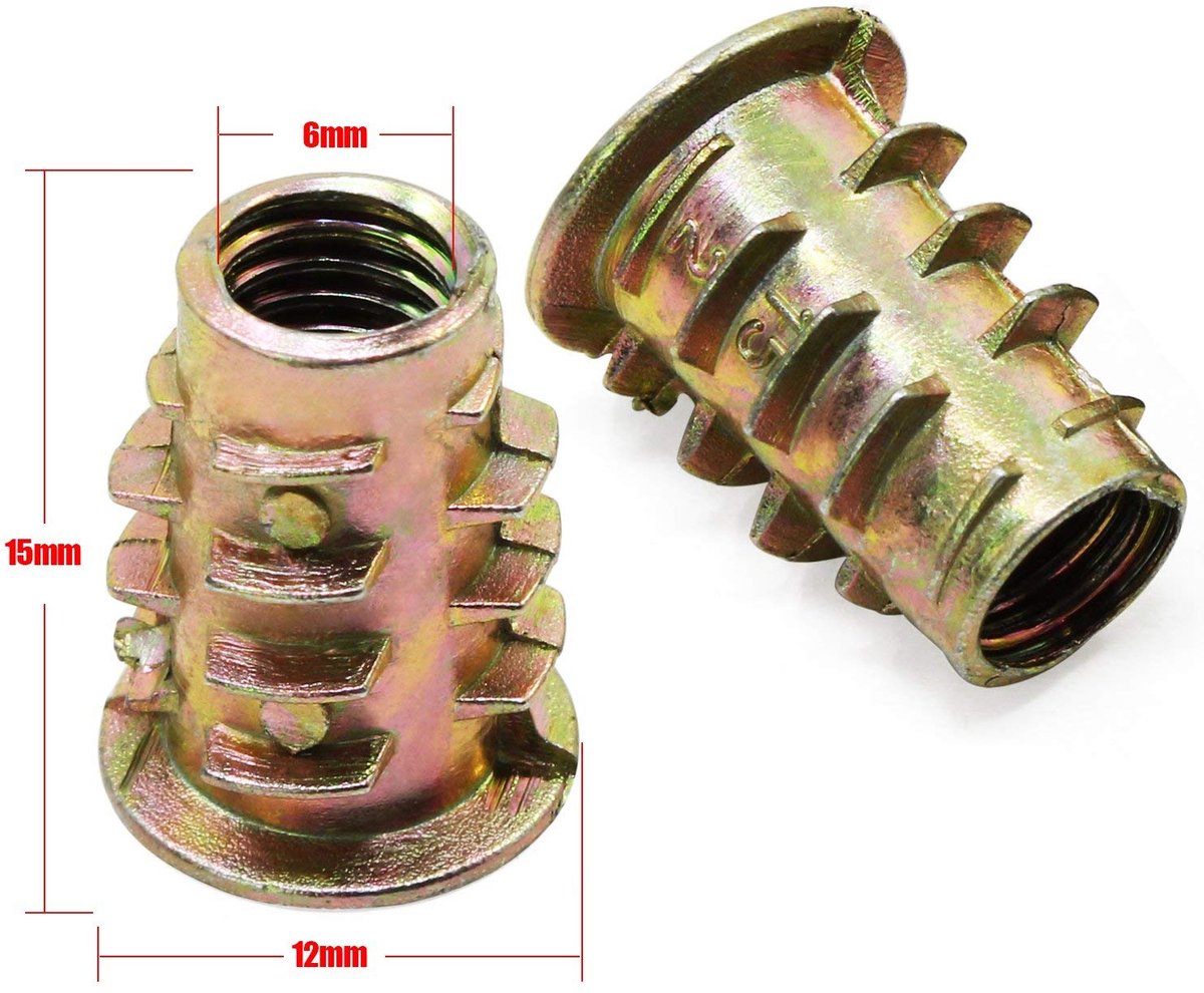 SnelShoppen - 50 Stuks M6x15mm Schroefdoppen Hexaansluiting Voor Houtbewerking, Zink Legering, Ideaal Voor Meubelverbindingen, Kasten, Banken, Bedden,