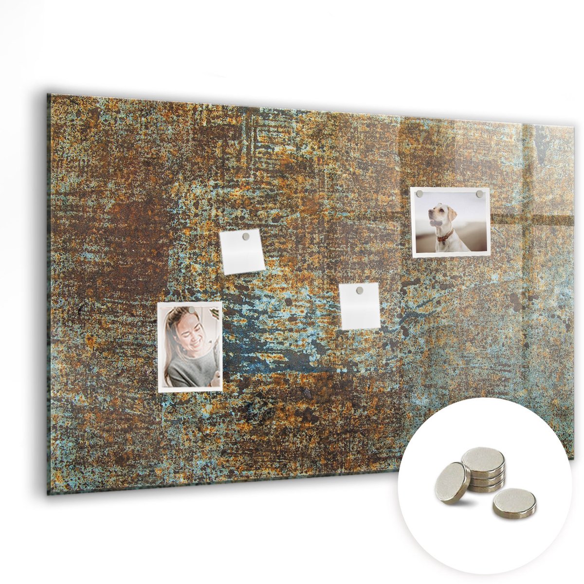Coloray Glazen Magneetbord - Magnetisch Bord Wereldkaart - 90x60 cm - Bruin Magneetbord - Magnetic Board - Magneetbord Design