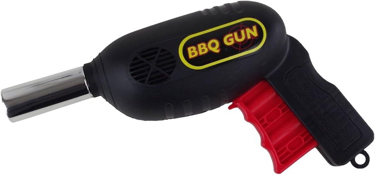 Barbecue grill fan 24x5x14 cm - zwart/oranje - milieuvriendelijk plastic - ideaal voor barbecue en haard - ShopVlot