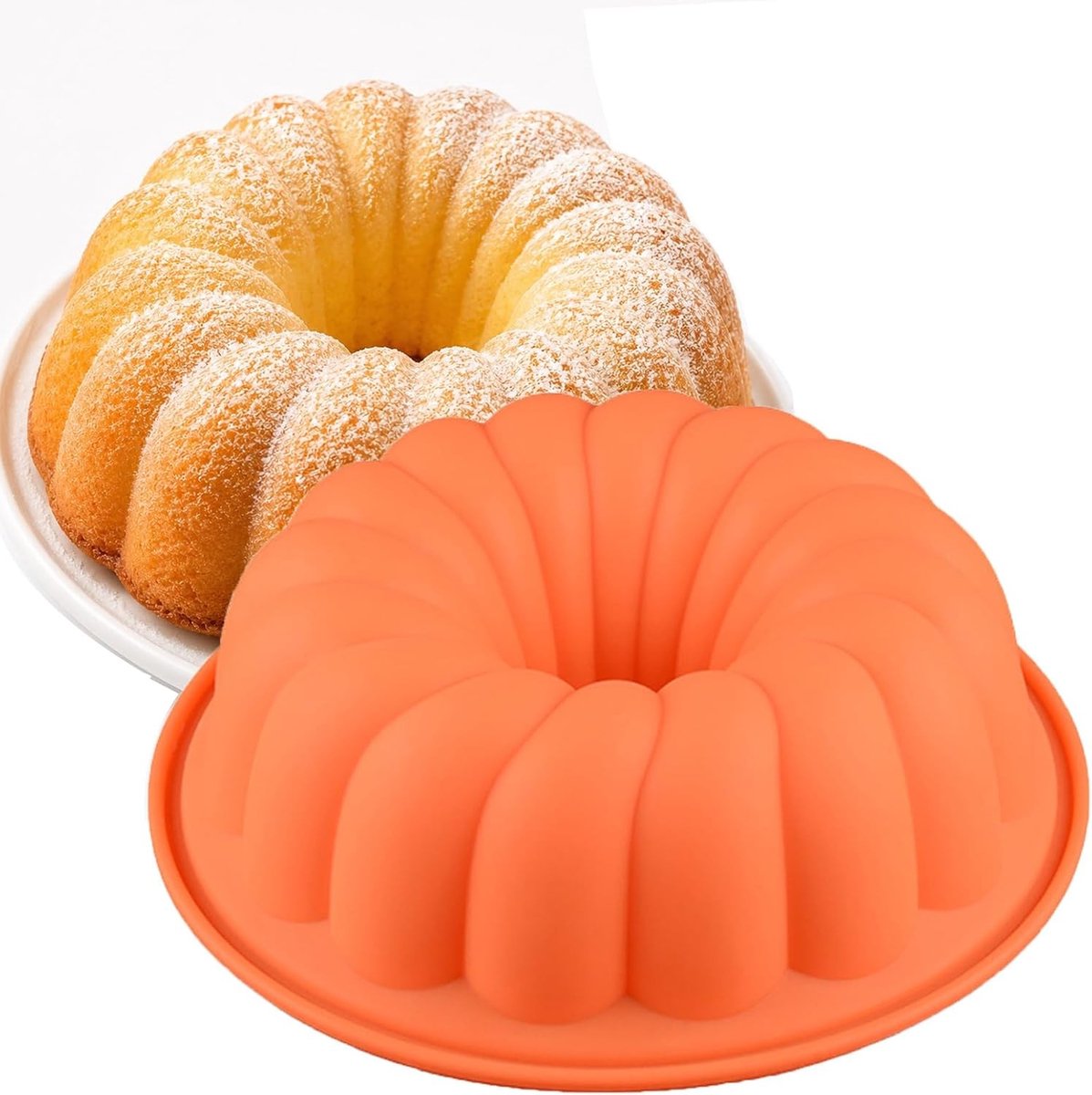 Hoogwaardige Siliconen Cakevorm, 24 cm, Anti-aanbak Fluitvorm voor Taarten, Gelatine en Bakken, BPA-vrij Keukenaccessoire