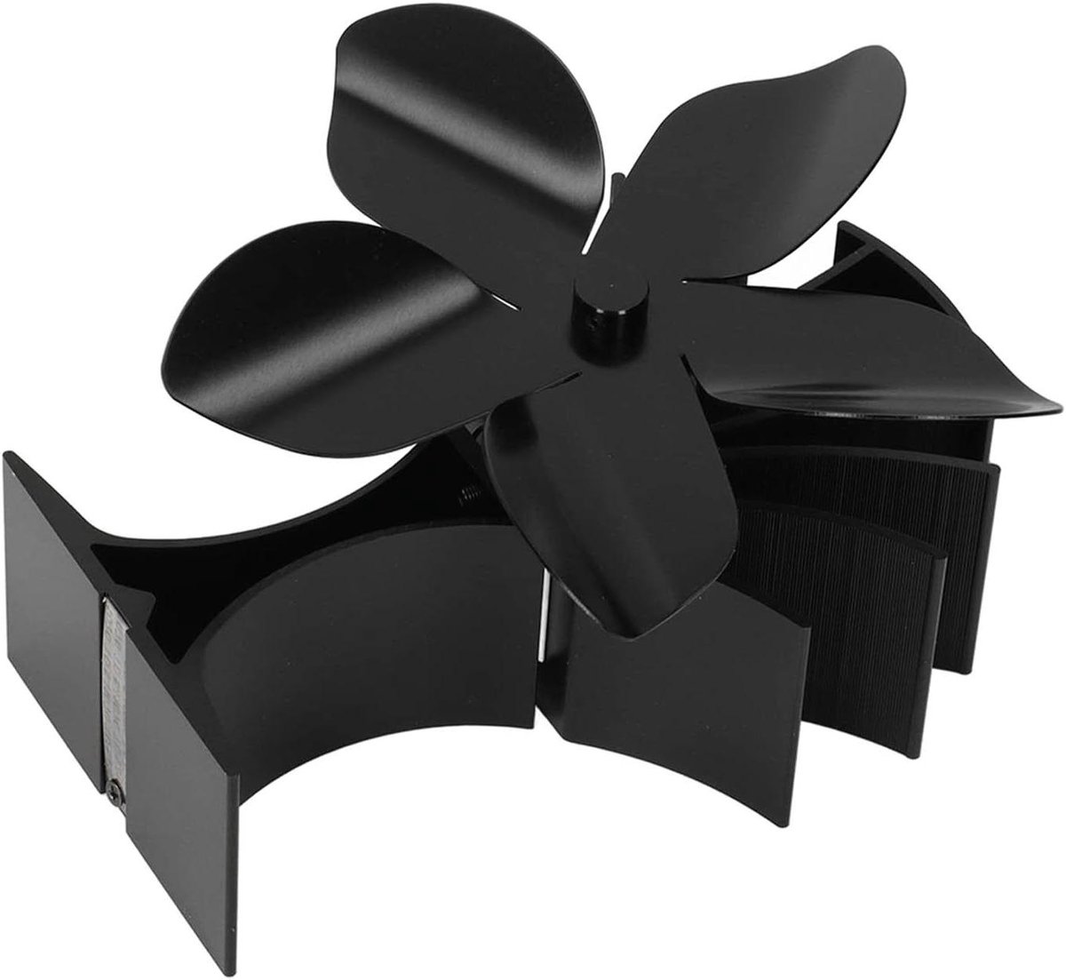 Kachelventilator - Haardventilator Warmteventilator - Warmte Circulatie - Warmteaangedreven Werking - 22D x 19B x 13H cm - Zwart