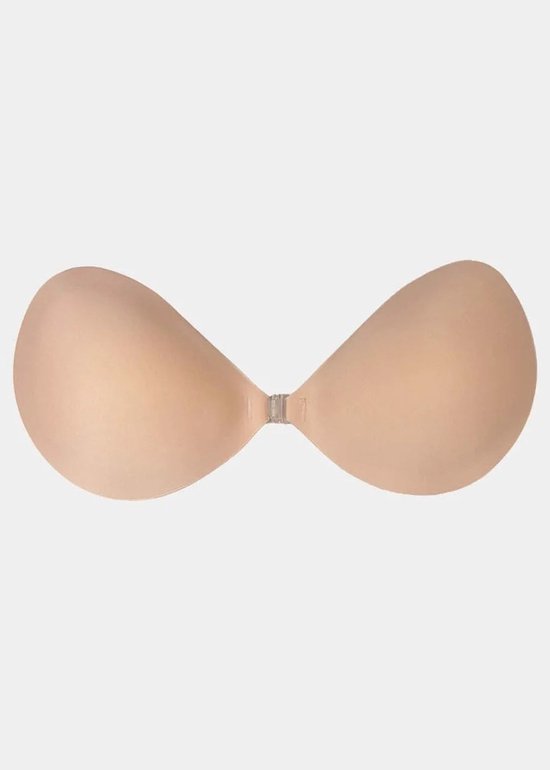 Plak bh - Plack bh push up - Zelfklevende bh - Plak beha- Beige - Maat B - MAGIC Bodyfashion Backless Beauty Beha - Strapless bh - Bh accessoires - Bh zonder bandjes - Bh voor open rug
