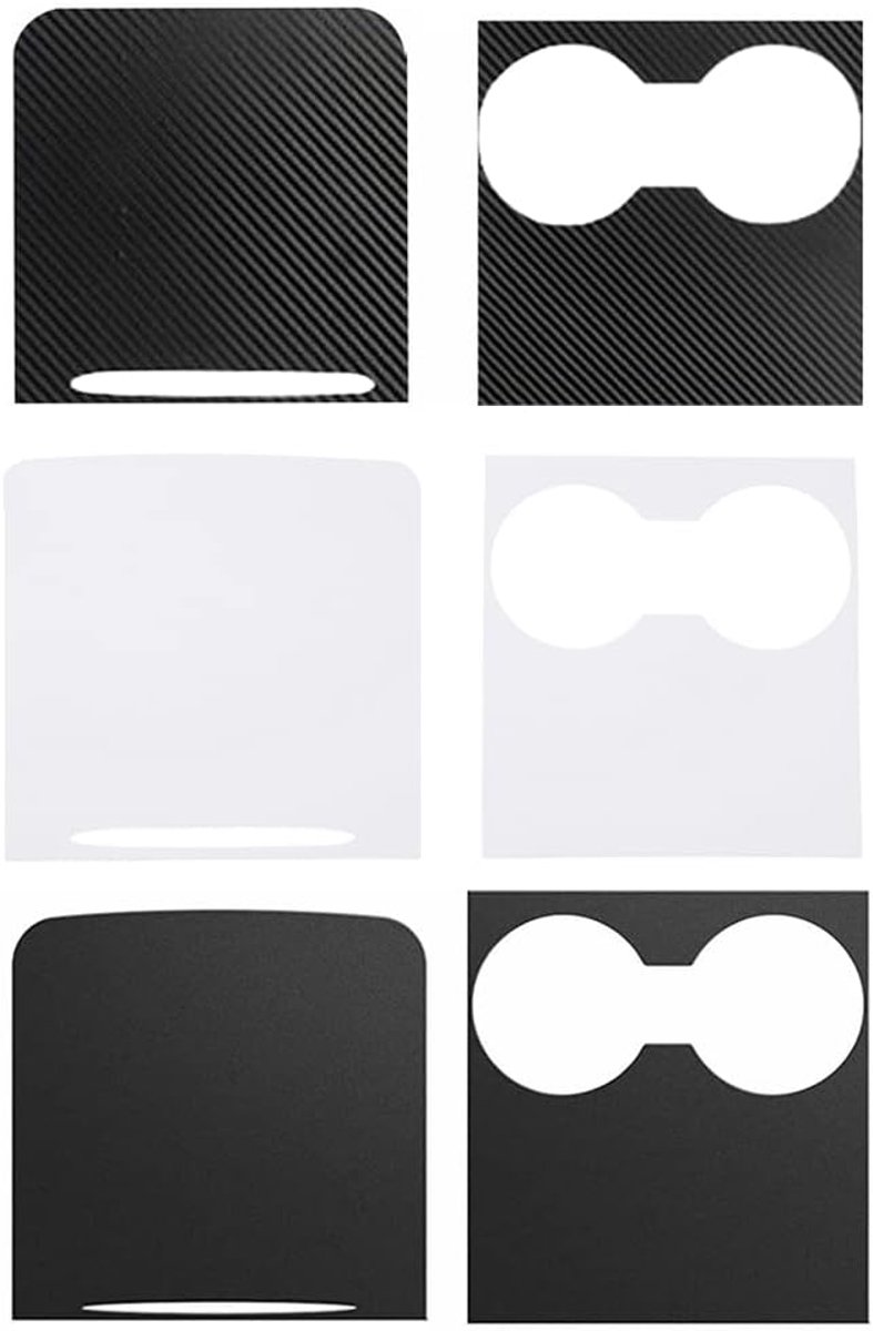 SnelShoppen - Center Console Wrap Covers voor Tesla Model 3 Model Y 2021 2022 in Zwart Carbon Fiber PVC - Bescherming tegen Krassen en Decoratie