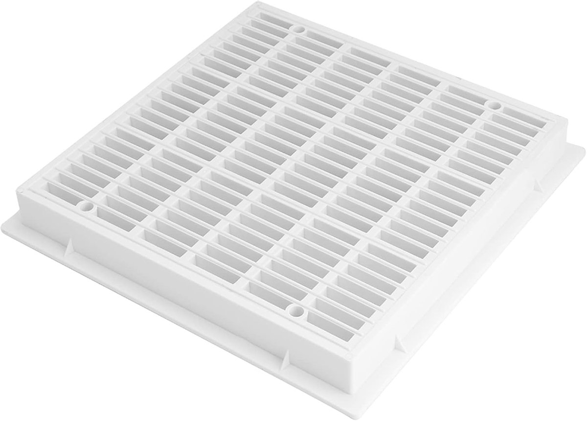 SnelShoppen - 9 Inch Zwembad Hoofdafvoer Onderplaat Vierkante Vorm Rooster Design - Wit, Duurzaam ABS Materiaal, Ideaal voor Zwembaden en Whirlpool