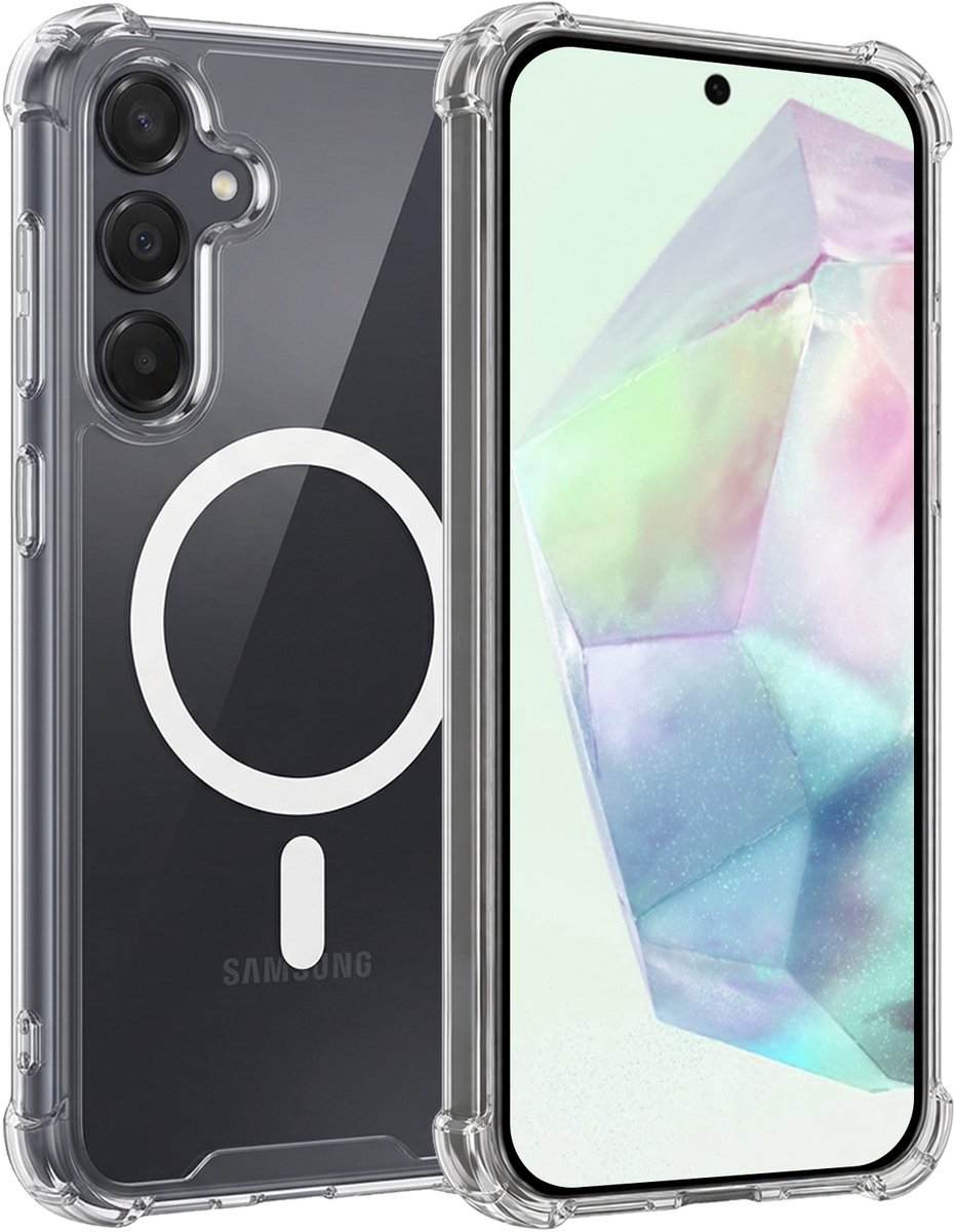 Hoesje Geschikt voor Samsung Galaxy A35 - Magsafe Compatible - Sterk & Shockproof - Back Cover - Shock Proof Case - Telefoon Hoes Shockproof - Transparant