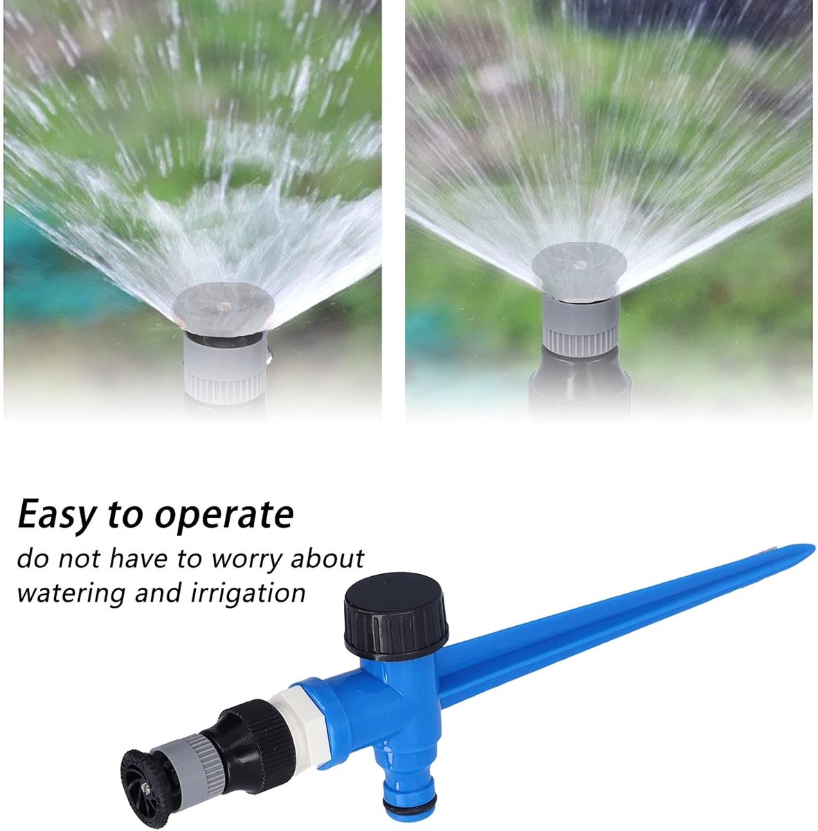 SnelShoppen - Tuin Sprinkler, Verstelbare Duurzame 360 Graden Spuitkop voor Gazon en Tuin, Ideaal voor Irrigatie van Gewassen, Bomen, Heesters en Kass