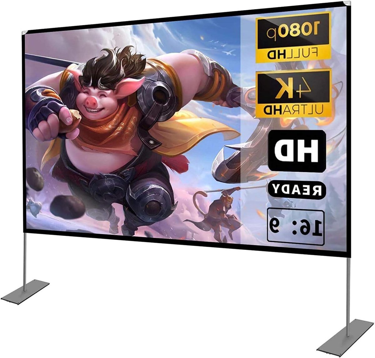 Projectiescherm - Filmdoek - Thuisbioscoop Creëren - Opvouwbaar Statiefontwerp - 100 Inch - Wit met zwarte rand
