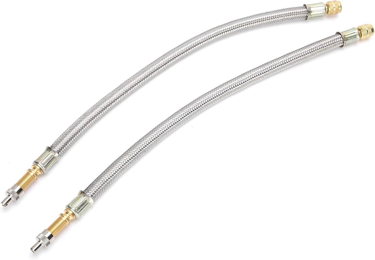 SnelShoppen - Presta Ventiel Verlengstuk Binnenband 300mm, 2 stuks Banden Ventiel Extensie 300mm/11.8in voor Vrachtwagen Camper Trailer Zware Voertuig