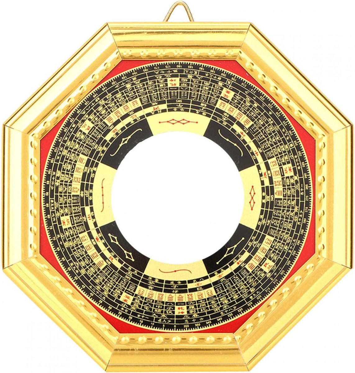 SnelShoppen - Chinese Traditionele Feng Shui BA Gua Spiegel Pakua voor Bescherming en Geluk, 13.5cm/5.3 Inch (Convex) van Hout voor Buiten, Deur Decor