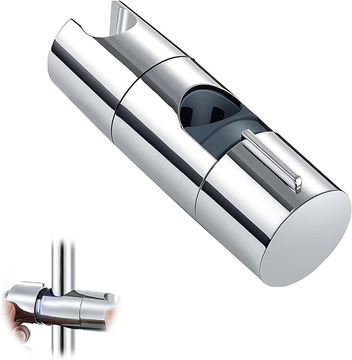 Douchekophouder - Handdouchehouder Douchestang - Douchen Instellen - Zonder Boren - 19-25 mm - Zilver